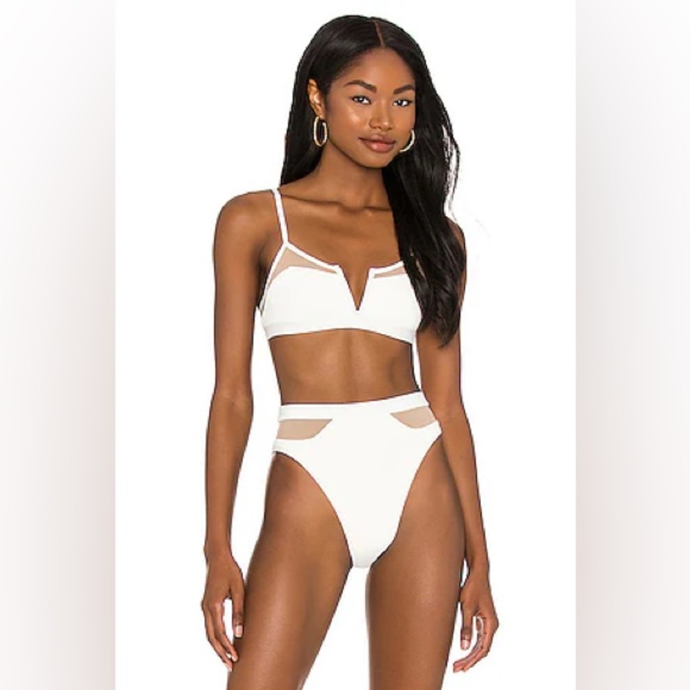 L*Space White High-Waist Bikini